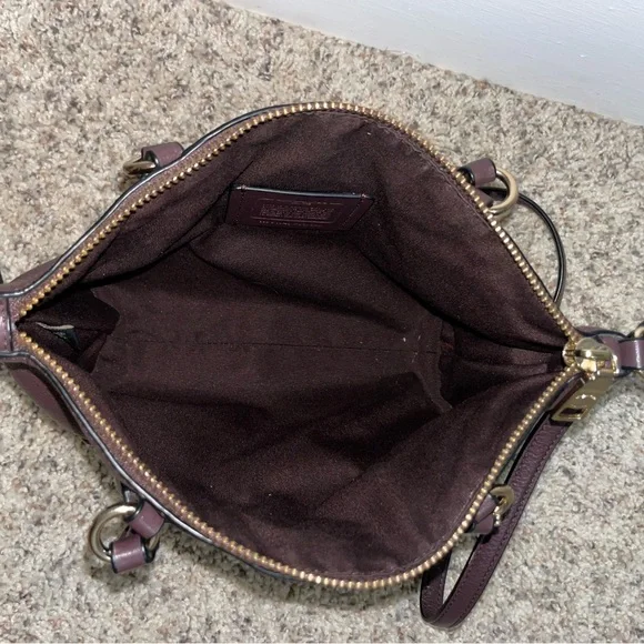 Coach Premium Leather Small Crossbody Handbag Purse Oxblood